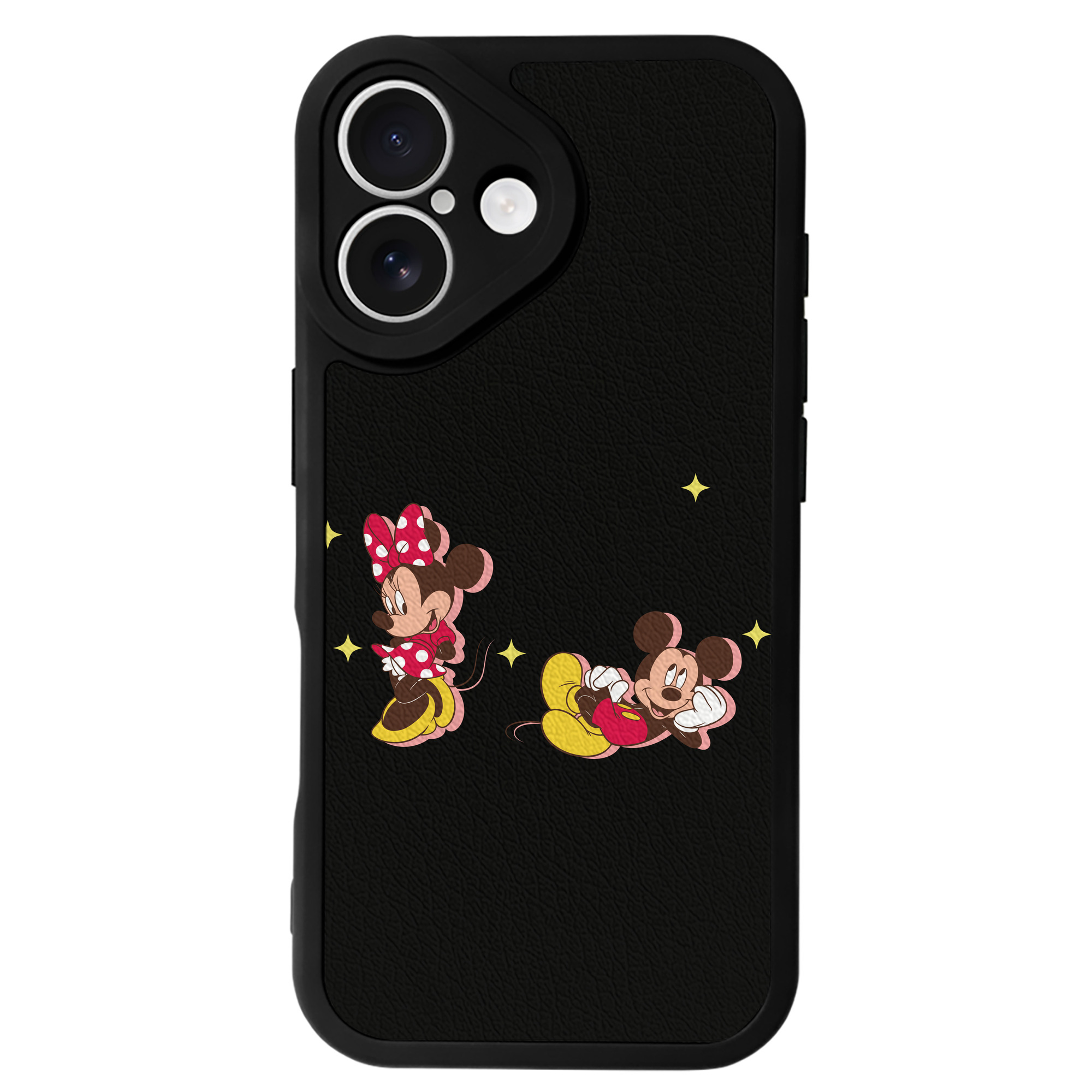 （画像用） ミッキーマウス Mickey Mouse 【iPhone 16シリーズ対応】シリコンスマホケース（レザー調） 材質：シリコン
